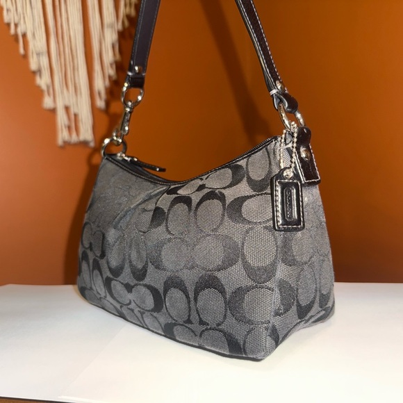 Coach Black and Gray Signature Shoulder Bag - Picture 2 of 7